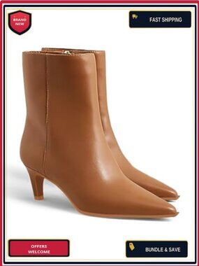 Pointed Toe Kitten Heel Ankle Booties Side Zipper Fall Shoes for Women